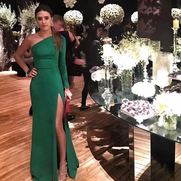 Elegant Mermaid Green Floor Length Prom Dresses HZ1023